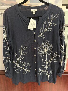 J. Jill Embroidered Knit Blouse | NWT | Size: XS